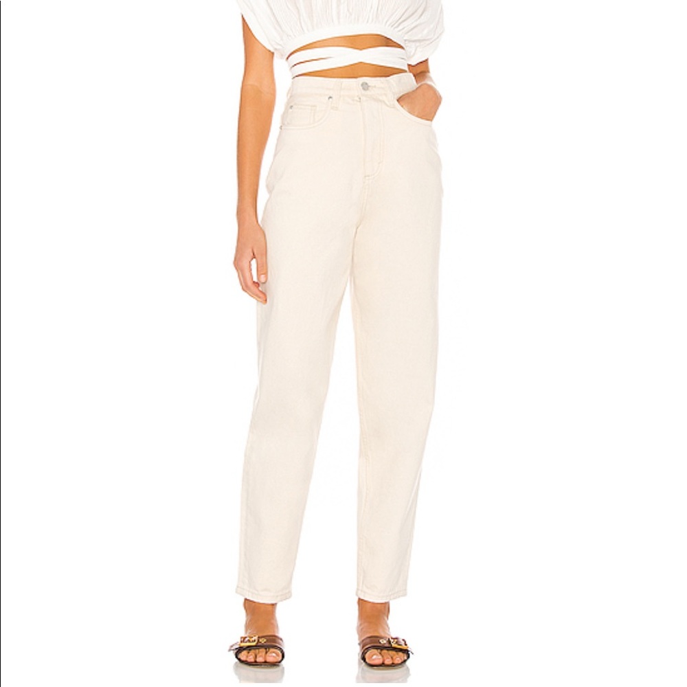 weworewhat Dani Boyfriend Jeans Sand 30 - Picture 2 of 4